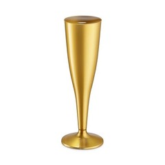 30 Pack Gold Plastic Champagne Flutes – 5 Oz Disposable Toasting Glasses –