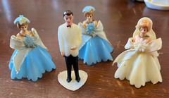 Vintage MCM 1950’s Wedding Cake Toppers Bridesmaids