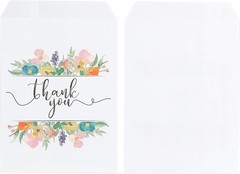 Paper Bags Cookies & Treats 7.5 x 5 in White 100 Pack Thank You Pouches W/