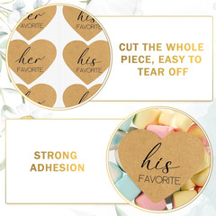 200 Set Self-Sealing Wedding Favor Stickers for Candy Bags 4×6 Inches