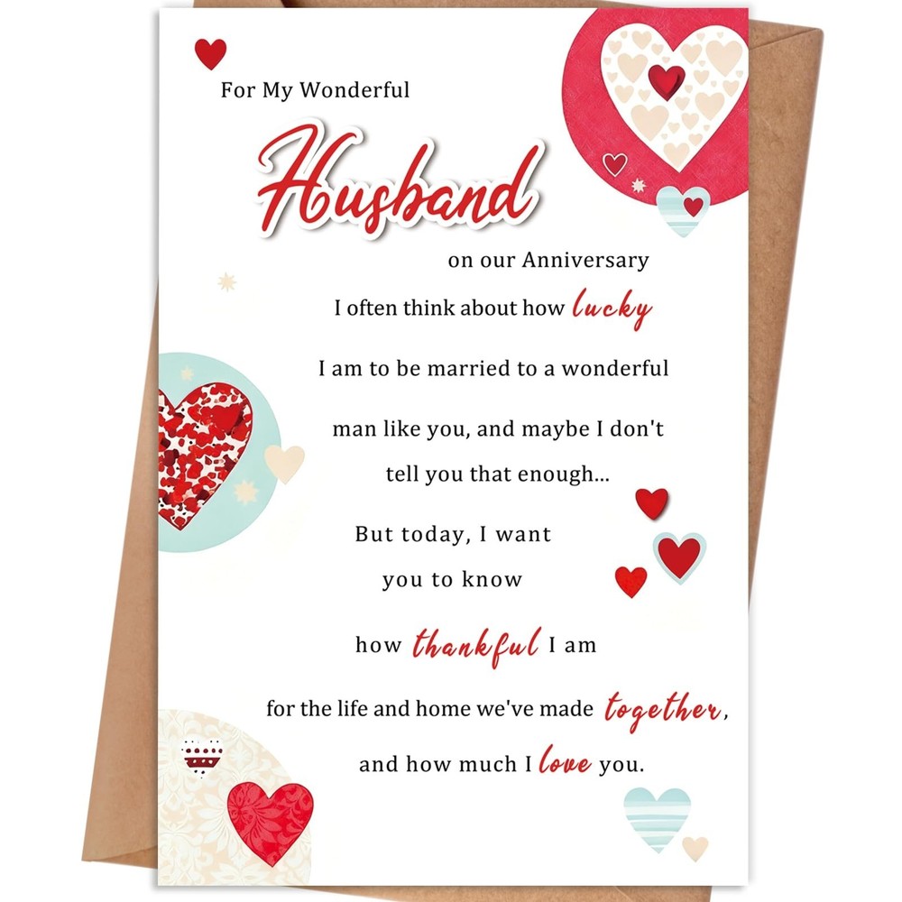 Happy Anniversary Card Gift for Husband from Wife, Wedding Anniversary Cards …