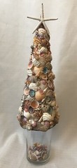 SEASHELL Topiary Tree Starfish Centerpiece Shore Ocean Wedding Shell Beach 15″