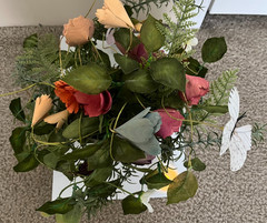🌸MIXED‑MEDIA SPRING FLORAL DISPLAY • PAPER BLOOMS • FERN GREENERY • BUTTERFLY
