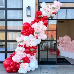 Cherry Balloons, 12 Inch Red and Pink Balloons Cherry on Top Balloon Red Pink