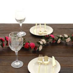 2 BLUSH FUCHSIA 8 ft long Silk Mini Rose Wedding Garland Leaves Bendable Wire