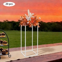 White 20 PCS Decoration Flower Stand For Wedding, Flower Stand 9.45*9.45*23.62in