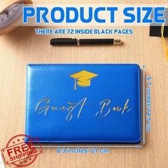Frienda 2026 Graduation Guest Book Blue Leather Signature Pen