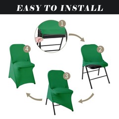 36 PCS Waterproof Stretch Spandex Folding Chair Covers, Dining Room Chair Sli…