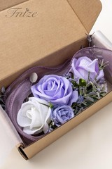 Fnize Purple Corsage and Boutonniere Set for Bride Groom Bridesmaids Groomsme…