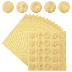 500 Gold Envelope Seal Stickers, Floral Embossed Gold Foil Seals for Envelope…