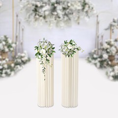 MilkyWhite Cardboard Vase Desktop Floor-standing Cardboard+Acrylic Wedding Decor