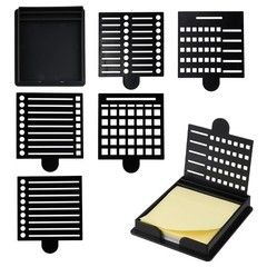 Sticky Note Stencil and Holder with Five Different Stencil, 3×3 inches, Black