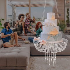 60CM Acrylic Swing Cake Rack Stunning Sparkling Chandelier Stand Suspended Cake