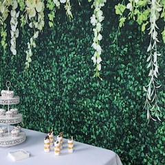 8 ft Green Printed Vinyl PHOTO BACKDROP Greenery Vines Party Event Decorations