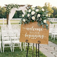 Handmade Water-Resistant Wedding Welcome Sign – 20″ Vinyl Decal for Reception