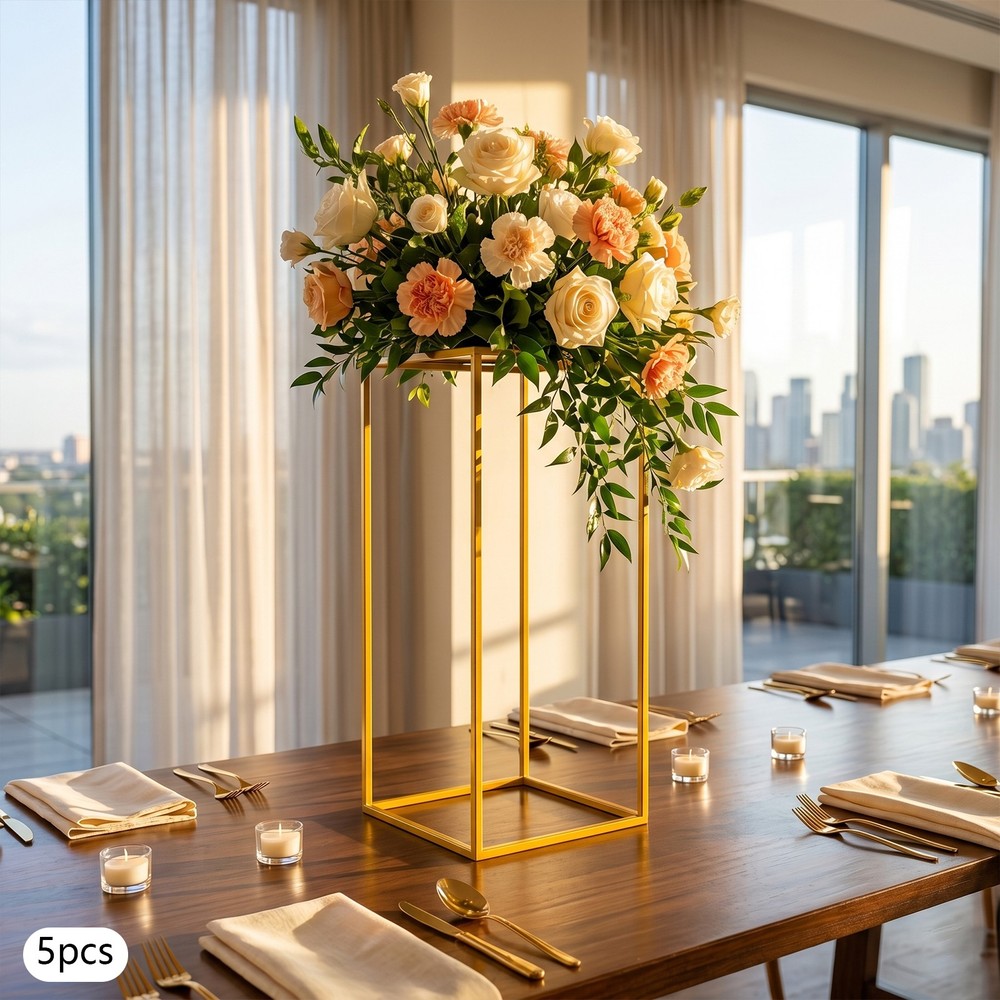 5Pcs Metal Flower Stands Wedding Flower Stand Rectangular Flower Display Rack