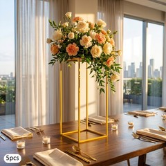 5Pcs Metal Flower Stands Wedding Flower Stand Rectangular Flower Display Rack