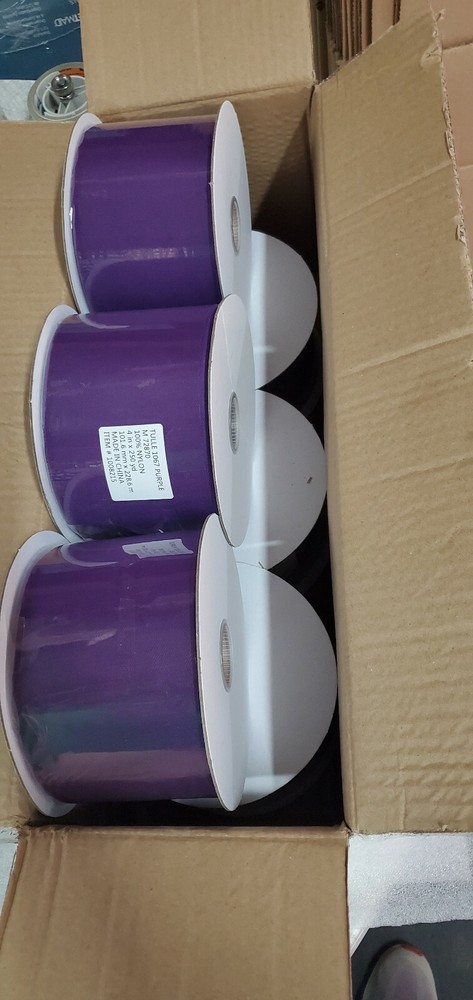 Tulle Spool 1067 Purple Spools 100% NYLON (6 PACK 4″ x 250yd EACH) NEW