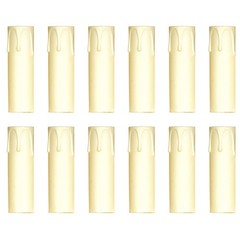 – 12 – 3.5 Inch Ivory Plastic Drip Candle Covers 13/16 Inch Inside
