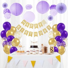 BAUANOOY Purple and Gold balloons, 60pcs 12 Inch 12 inches,