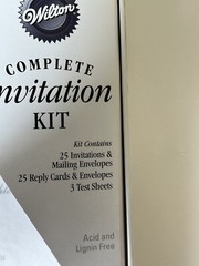 Wilton Complete Invitation Kit PrintYourOwn 1 White PK With Cream Border 25 Sets