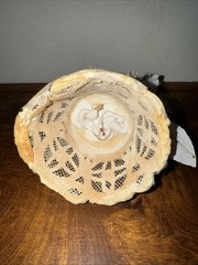 Vintage Wedding Cake Topper Bride Groom Flowers Leaves Lace