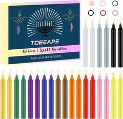 Tobeape 24 Pack Assorted Color Spell 4 inch Taper Candle-24pcs, Multicolor