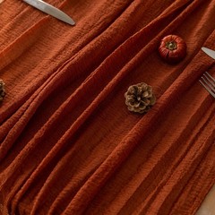Keketoarrange Fall Thanksgiving Table Runner 35″x120″(Pack of 1), Terracotta