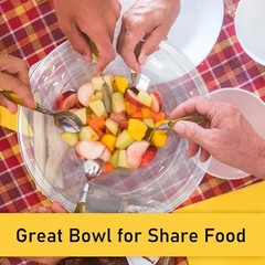 Clear Plastic Serving Salad Bowl Sets, 160 Oz 16PCS in 4 SETS – Round Large