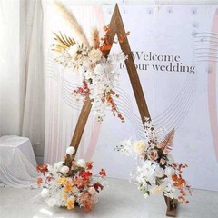 Reusable Large Heavy Triangular Wedding Arch Backdrop Stand Wooden Flowers Frame