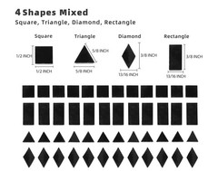 Multi-Color Options, Lanyani Glass Mosaic Tiles for Crafts,4 Shapes Mixed Col…