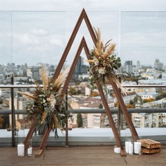 2x Wooden Wedding Arch Gorgeous Ceremony Arbor Backdrop Stand Event Decor Rustic