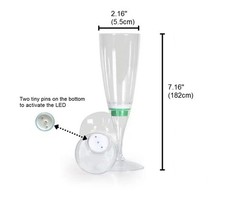 FAMI LED Wine Champagne Flute Glasses, (Set of 6 Multi-Color) Water Liquid Ac…