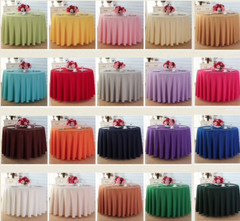 15 LOT 120″ inch Tablecloth ROUND 100% Polyester Overlay 8 COLORS 5 ft table