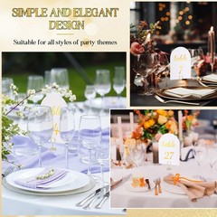 White and Gold Table Numbers 1-30 with Head Table Number Card and Holders, 5 …