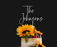 Personalized Wedding Cake topper, Custom wording script cake topper