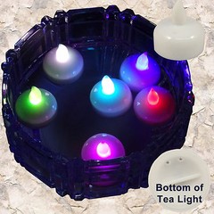 12 Multicolor Led Floating Candle Floral Tea Light for Wedding Centerpiece Decor