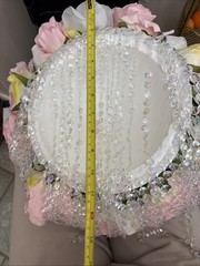 Luxurious Crystal White/Pink Flower Stand Wedding 13in Diameter No Stand Incl