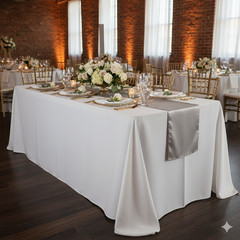 YCC Linens – 14 x 108 Inch L’amour Satin Table Runners for Weddings