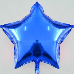Light Blue Plain Coloured Star Foil Balloons Helium Quality Birthday Wedding