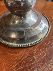 GODINGER Silver Art Co. PEDESTAL CAKE STAND -Beaded Edge. 6″ Tall – 6 5/8″ Diam.