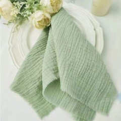 12.5″ Rustic Gauze Table Decor Placemat Napkin with Fringe