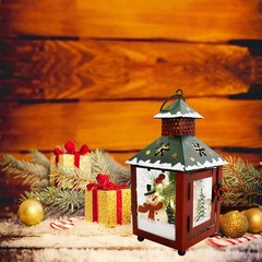 E-View Metal Christmas Lanterns with LED Lights – Decorative Snowman