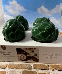 Threshold Green Artichoke Stoneware Place Card Holders 4-Piece Table Decor Set