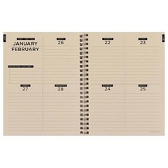 2026 Medium Weekly Monthly Planner with 12-Month Calendar Grid, Rolling Waves