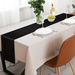 Aneco 12 Pack Satin Table Runner 12 x 108 Inch Black Long Wedding Satin Silk …