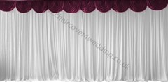 3M Burgundy Detachable Swag for Wedding Backdrops,Cake and Top Table Skirts