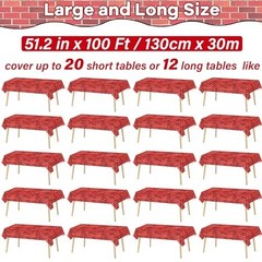 Red Brick Wall Backdrop Tablecloth Decoration 52 In x 100 Ft Red Brick