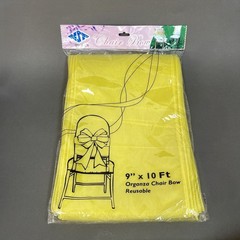 Natural Star Inc. NST Organza Chair Bow Yellow 9″ x 10 feet Reusable Lot of 6