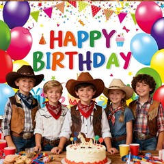 7 x 5 FT Happy Birthday Backdrop – Colorful Birthday Banner Wall Hanging, Fun…